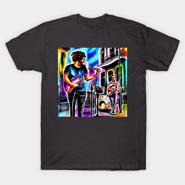 Musicians Performing In The French Quarter Of New Orleans T-Shirt by Musical Art By Andrew